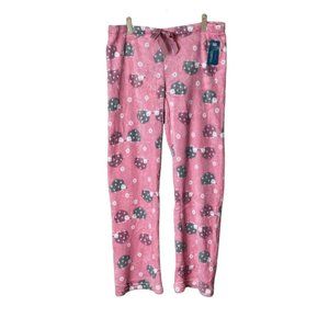 NEW Pug Apparel Women Ultra Soft Fuzzy Floral Flower Hedgehog PJ Pajama Pants